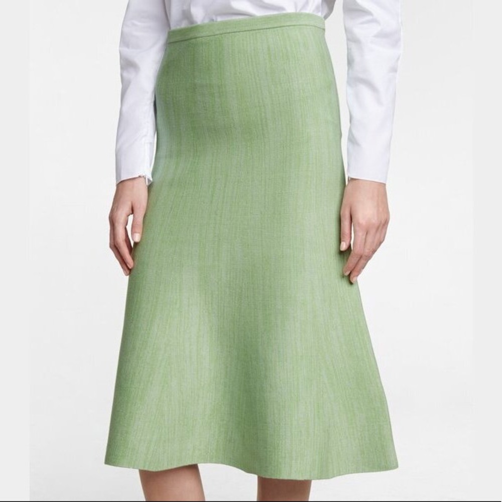 VICTORIA VICTORIA BECKHAM
Fluted knit midi skirt in green